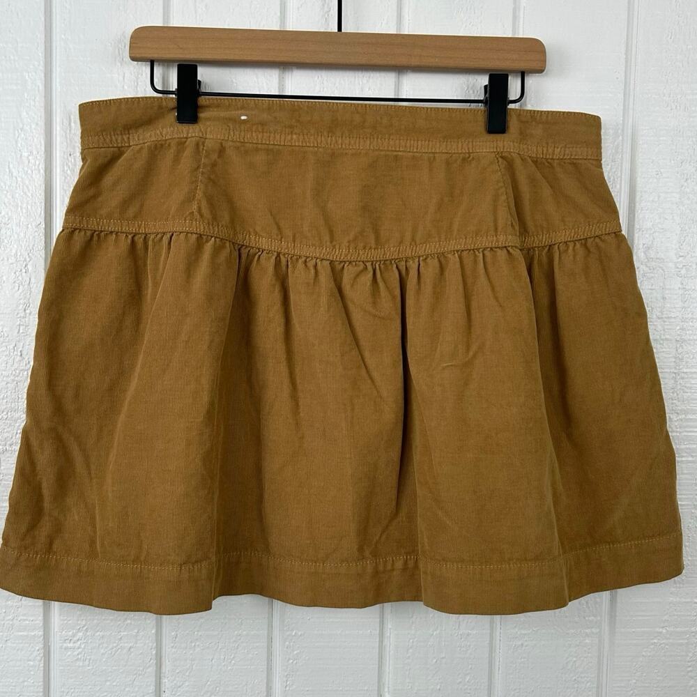 American Eagle Corduroy Mini Skirt Button Front Y2K Boho Women Size 12 - Picture 6 of 8